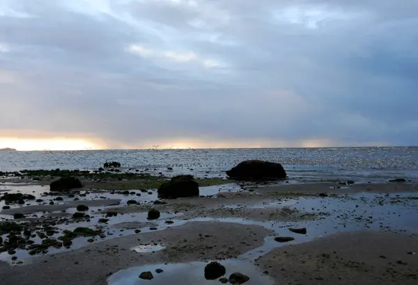 stock image the coastline at the beach, summer holidays at the sea