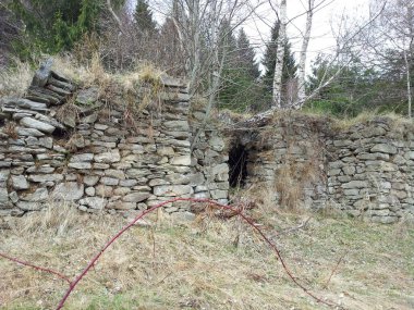 Binada bozulma ve yapısal hasar, kırsal alanda terk edilmiş bir ev.