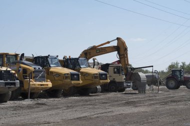 a construction truck at the construction site or building site clipart