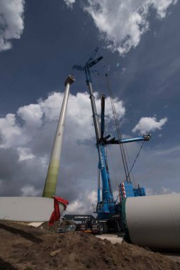 Rüzgâr santralinin inşaat sahası