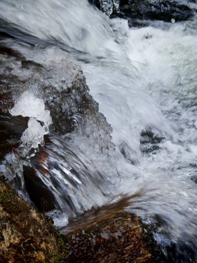 Suyun akış yüzeyindeki sıvı desenler ve dokular
