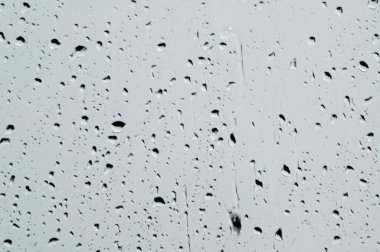 Yağmurlu bir günde yağmur damlaları, nemli ve nemli hava koşulları