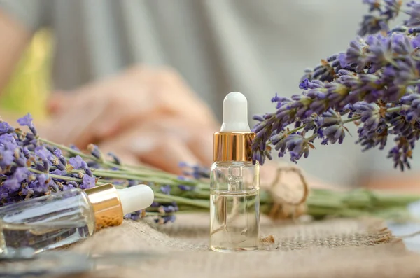 Lavender essential oil for body and hair care.