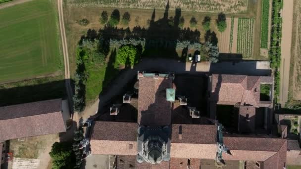 Pohled Zpomalení Certosa Pavia Nádvoří Klášter Kláštera Svatyně Provincii Pavia — Stock video