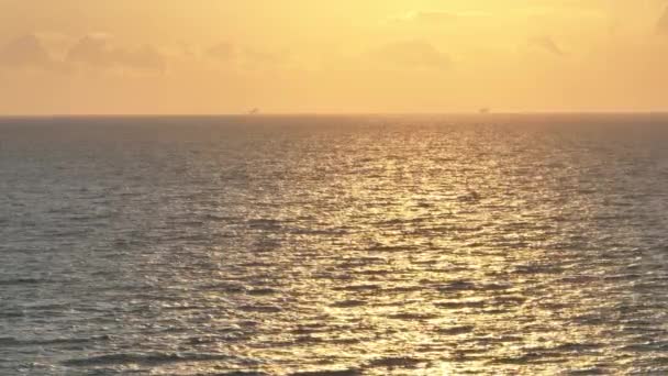 Slow Motion Sandy Beach Adriatic Sea Sunrise Lido Adriano Emilia — Stockvideo