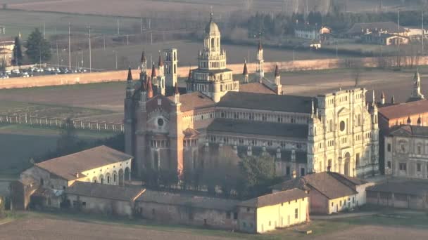 Movimiento Lento Certosa Pavia Construida Finales Del Siglo Xiv Los — Vídeos de Stock
