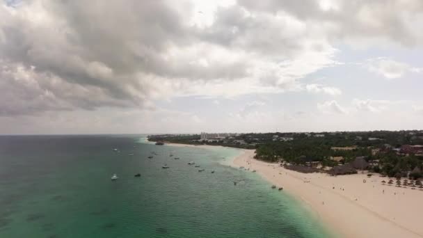 Panorama Maravilhosa Praia Zanzibar Conceito Verão Férias Despreocupadas África Tanzania — Vídeo de Stock
