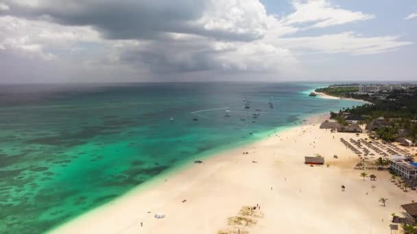 Panorama Maravilhosa Praia Zanzibar Conceito Verão Férias Despreocupadas África Tanzânia — Vídeo de Stock