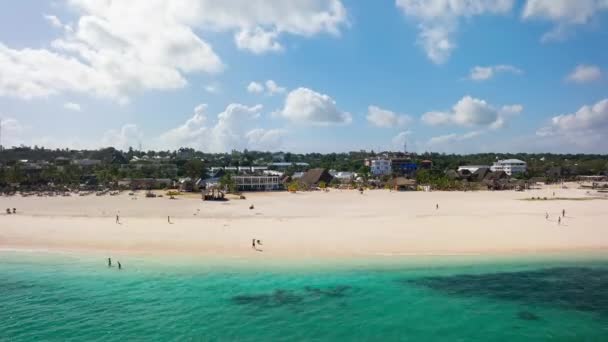 Panorama Bela Praia Zanzibar Conceito Verão Férias Despreocupadas África Tanzânia — Vídeo de Stock