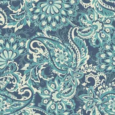 Paisley dikişsiz desen. Klasik çiçek arkaplanı