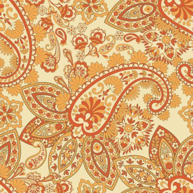 Şal desenli, desensiz bir süs. Çiçek dekoru süsleyin. Vektör illüstrasyonu