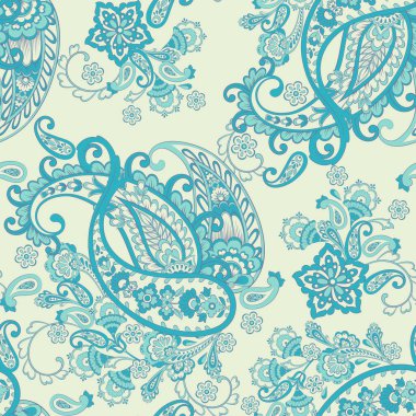 Şal desensiz vektör deseni. Batik biçiminde vintage arkaplan