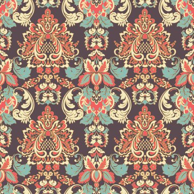 Çiçeksiz, desensiz, klasik bir çiçek. Klasik Barok duvar kâğıdı. Kusursuz vektör arkaplanı