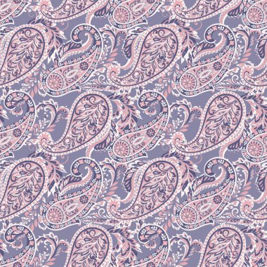 Paisley deseni. Kusursuz Asya Tekstil Arkaplanı