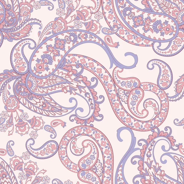 Naadloos Patroon Met Paisley Ornament Sierlijke Bloemdecoratie Vectorillustratie — Stockvector