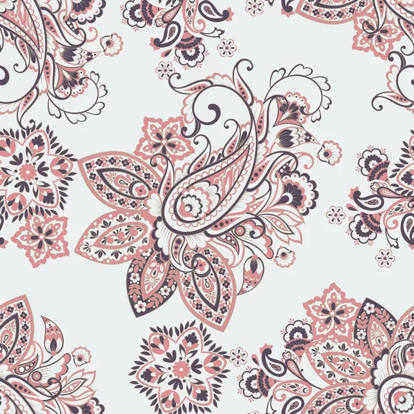 Floral Seamless Paisley Vector Pattern — Stock Vector