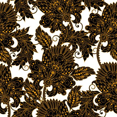 Hint batik tarzında klasik bir model. Çiçek vektör arkaplanı