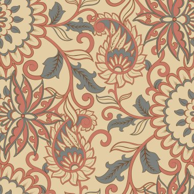 Paisley dikişsiz desen. Batik biçiminde vintage arkaplan