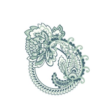 Paisley Çiçek Doğulu Etnik Düzen. Vektör Arapça Süslemesi