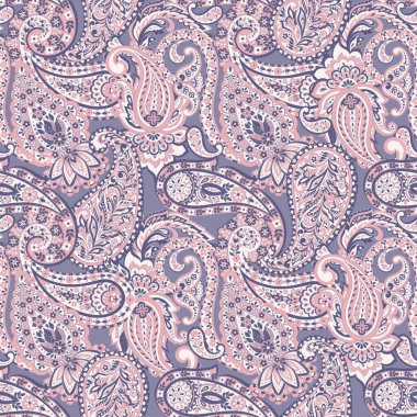 Paisley vektör kusursuz desen. Muhteşem çiçek, yapraklar. Batik tarzı resim. Eski arkaplan