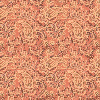 Paisley Çiçeksiz Vektör Deseni