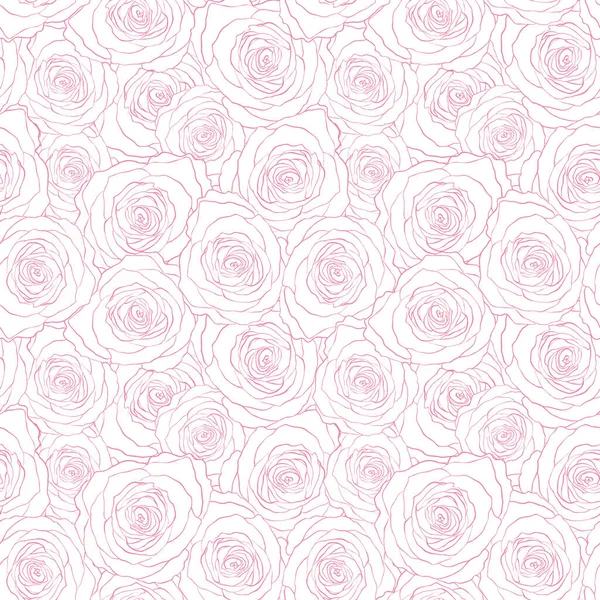Seamless Pattern Roses Floral Vector Background — Stock Vector