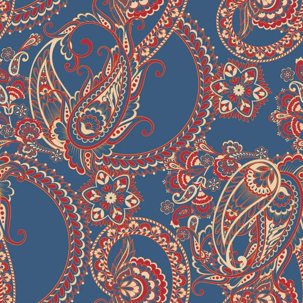 Bezešvé Asijské Textilní Pozadí Vzor Paisley — Stockový vektor