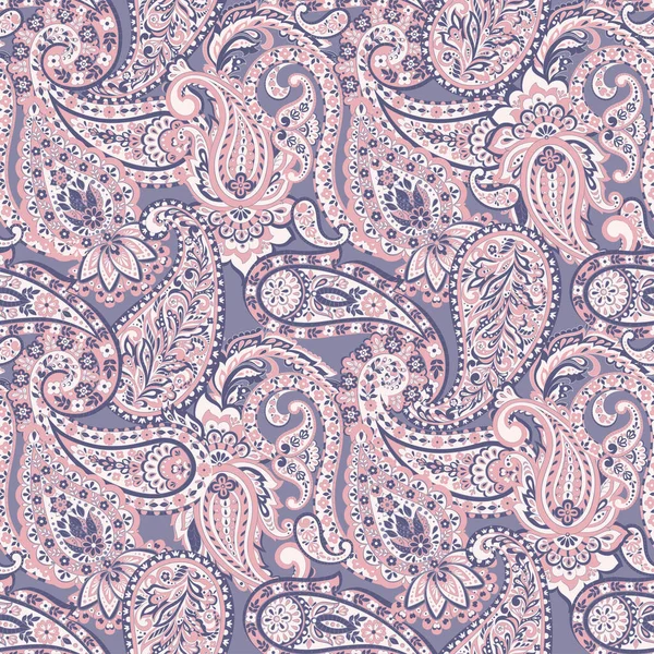 Векторный Рисунок Пейсли Бесшовный Фантастический Цветок Листья Живопись Стиле Батик — стоковый вектор