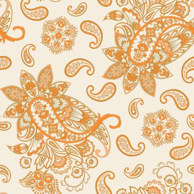 Paisley deseni. Kusursuz Asya Tekstil Arkaplanı