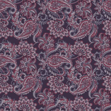 Paisley dikişsiz desen. damasör vektör arkaplanı