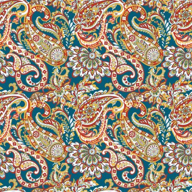 Paisley dikişsiz desen. Batik biçiminde vintage arkaplan