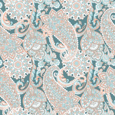 Paisley dikişsiz desen. Vektör Hint süsü