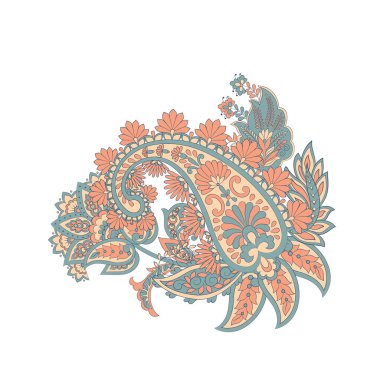 Hint tarzında Vektör Paisley deseni