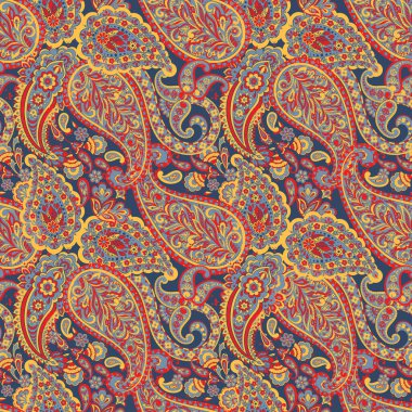 Paisley dikişsiz çiçek deseni. Damask vintage arkaplanı