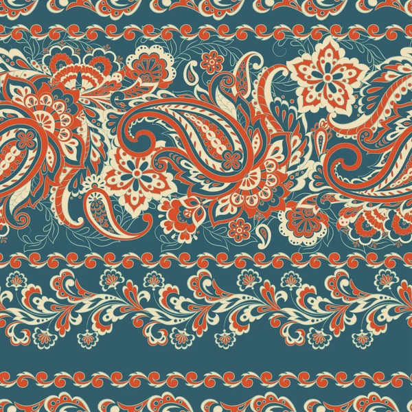 Paisley Floral Oriental Ethtern Adorno Árabe Sin Costuras Motivos Ornamentales — Archivo Imágenes Vectoriales