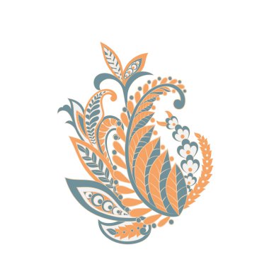 Paisley Çiçek Doğulu Etnik Düzen. Vektör Arapça Süslemesi