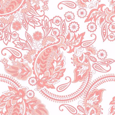 Paisley dikişsiz çiçek deseni. Damask vintage arkaplanı