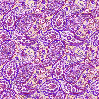 Paisley dikişsiz çiçek deseni. Damask vintage arkaplanı