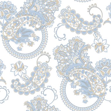Paisley dikişsiz desen. Vektör etnik süsü