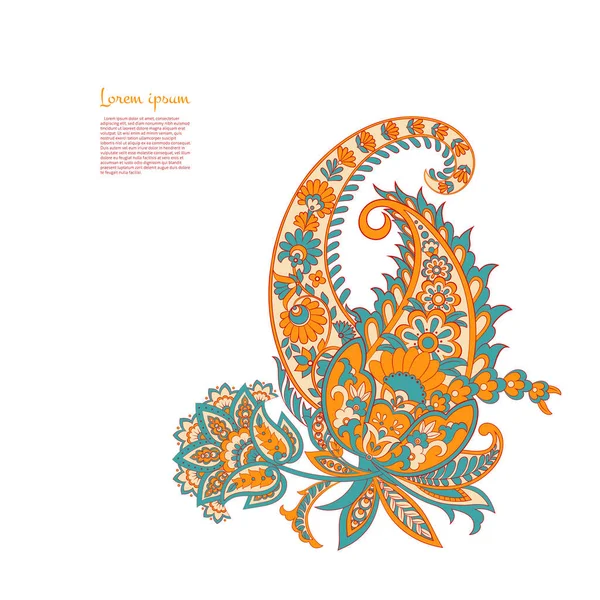 Paisley renkli vektör süsü. 