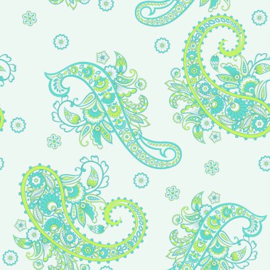 Paisley tarzı, çiçeksiz desen. Süslü Damask arkaplanı