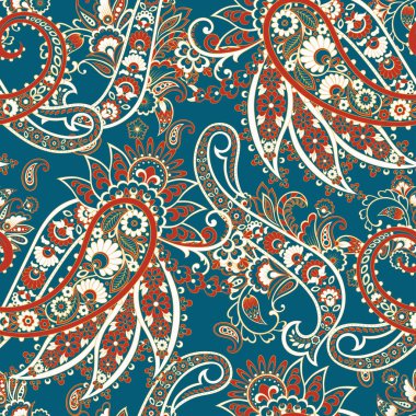 Paisley Damask süsü. Kusursuz Vektör deseni