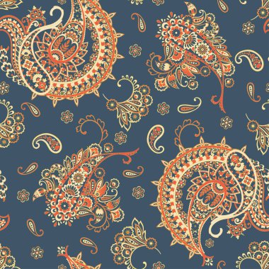 Paisley dikişsiz desen. Batik biçiminde vintage arkaplan