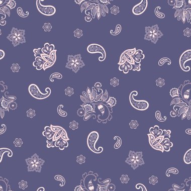 Çiçeksiz desenli desenli şal desenli süs. Vektör illüstrasyonu