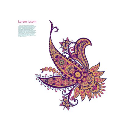 Hint tarzında Vektör Paisley deseni