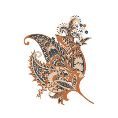 Paisley renkli vektör süsü. 