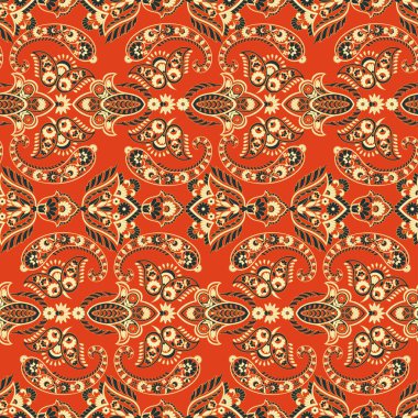 Dekorasyon tasarımı için Damask çiçek deseni. Zarif klasik arabesk etnik geçmişi.