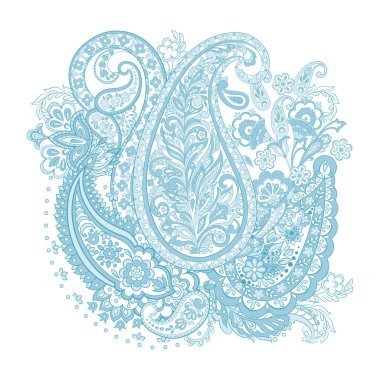 Şal desenli izole desen. damasyon vektör çizimi