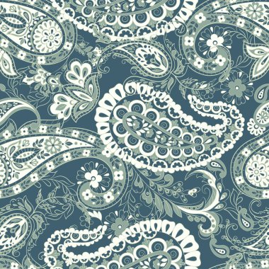 Paisley deseni. Kusursuz Asya Tekstil Arkaplanı