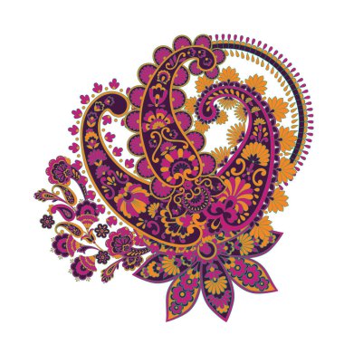 Paisley vektör çiçek çizimi